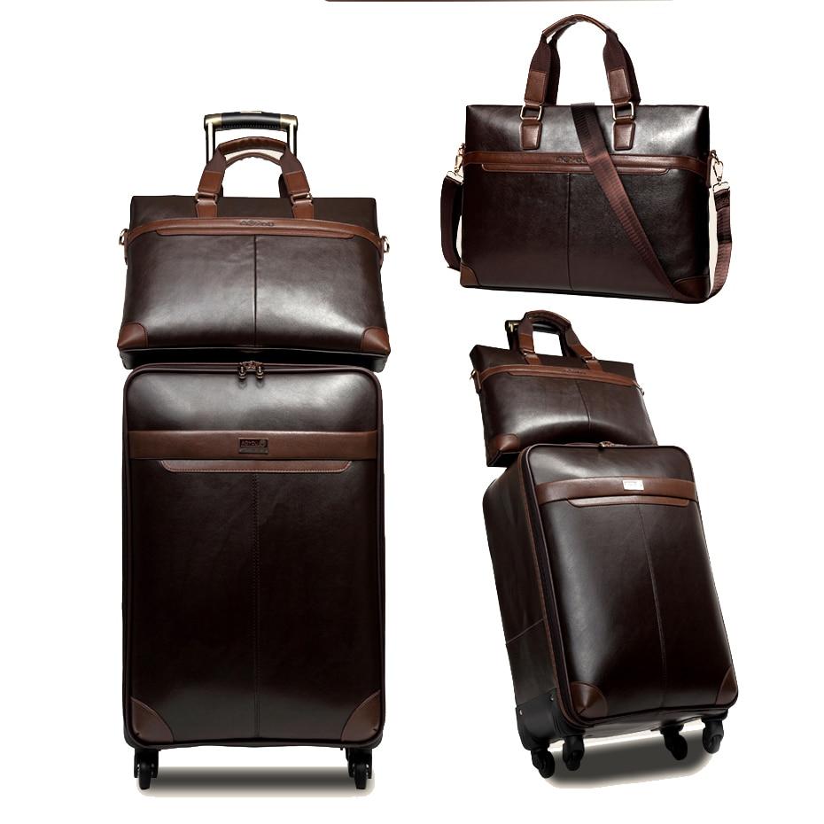 leather rolling luggage