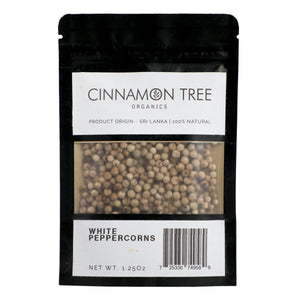 Cinnamon Tree Organics organic white peppercorns 1.25 Oz