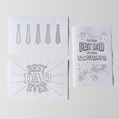 Free fathers day gift idea kids coloring page card village baby printable best dad ever