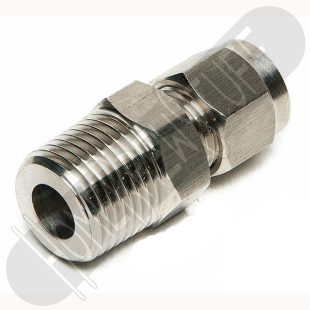 Brennan Stainless Steel Instrumentation Straight Adapter 6 Units 1/2 in Instrumentation x 1/2 in Male Pipe 