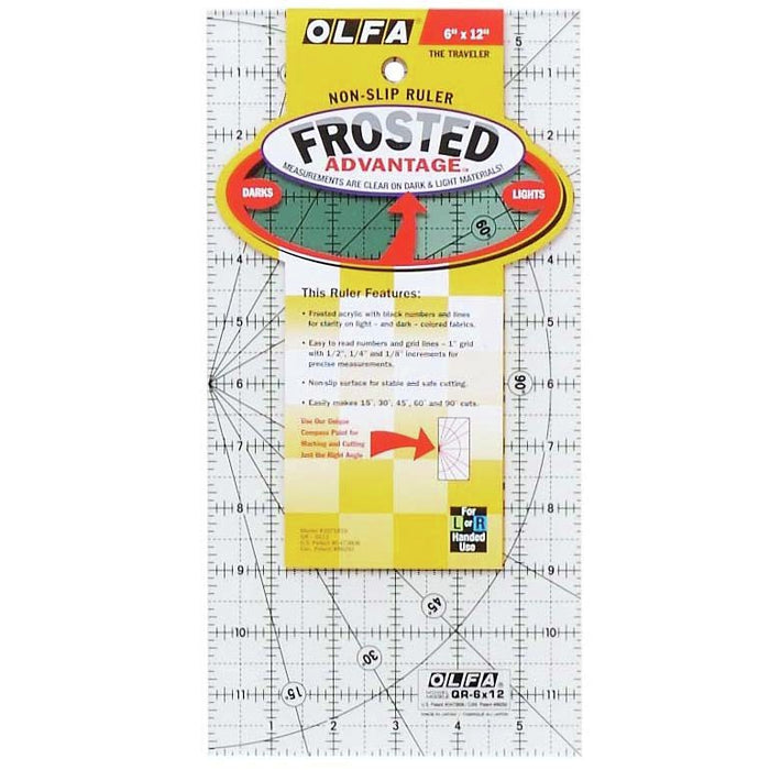 Olfa Non-Slip Quilting Ruler - 6 x 12 - The Village Haberdashery