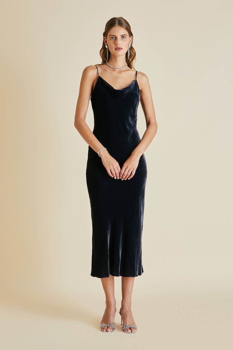 Bibi Nuit Silk Velvet Slip Dress