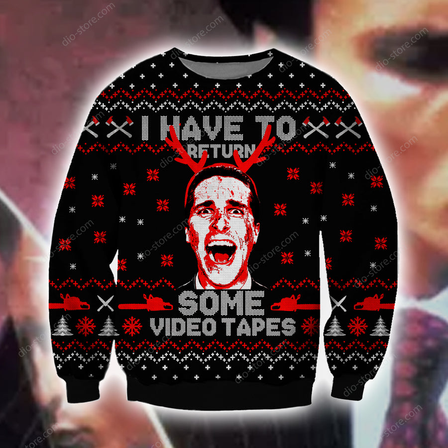 American Psycho 3d Print Ugly Christmas Sweater1