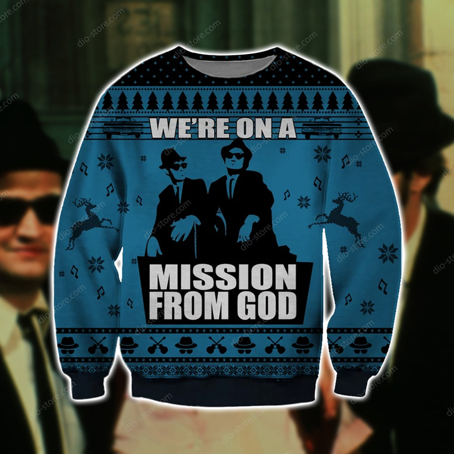 Mission From God 3d Print Ugly Christmas Sweater1