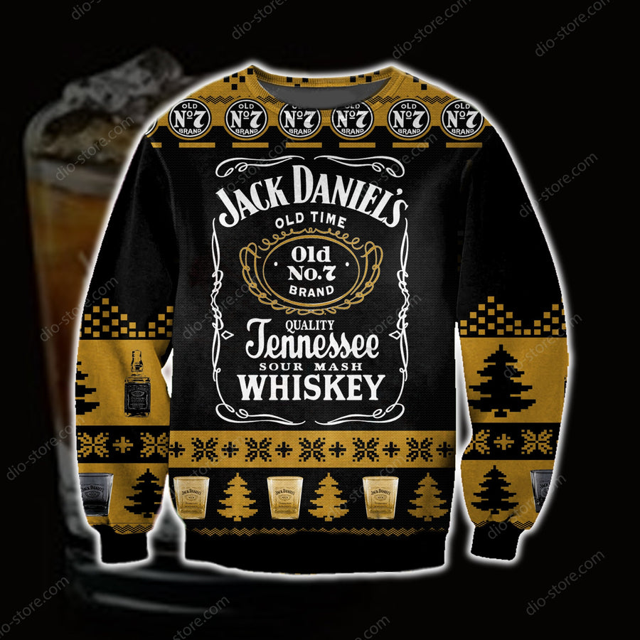 Jack Daniel's Tennessee Whiskey 3d Print Ugly Christmas Sweater1