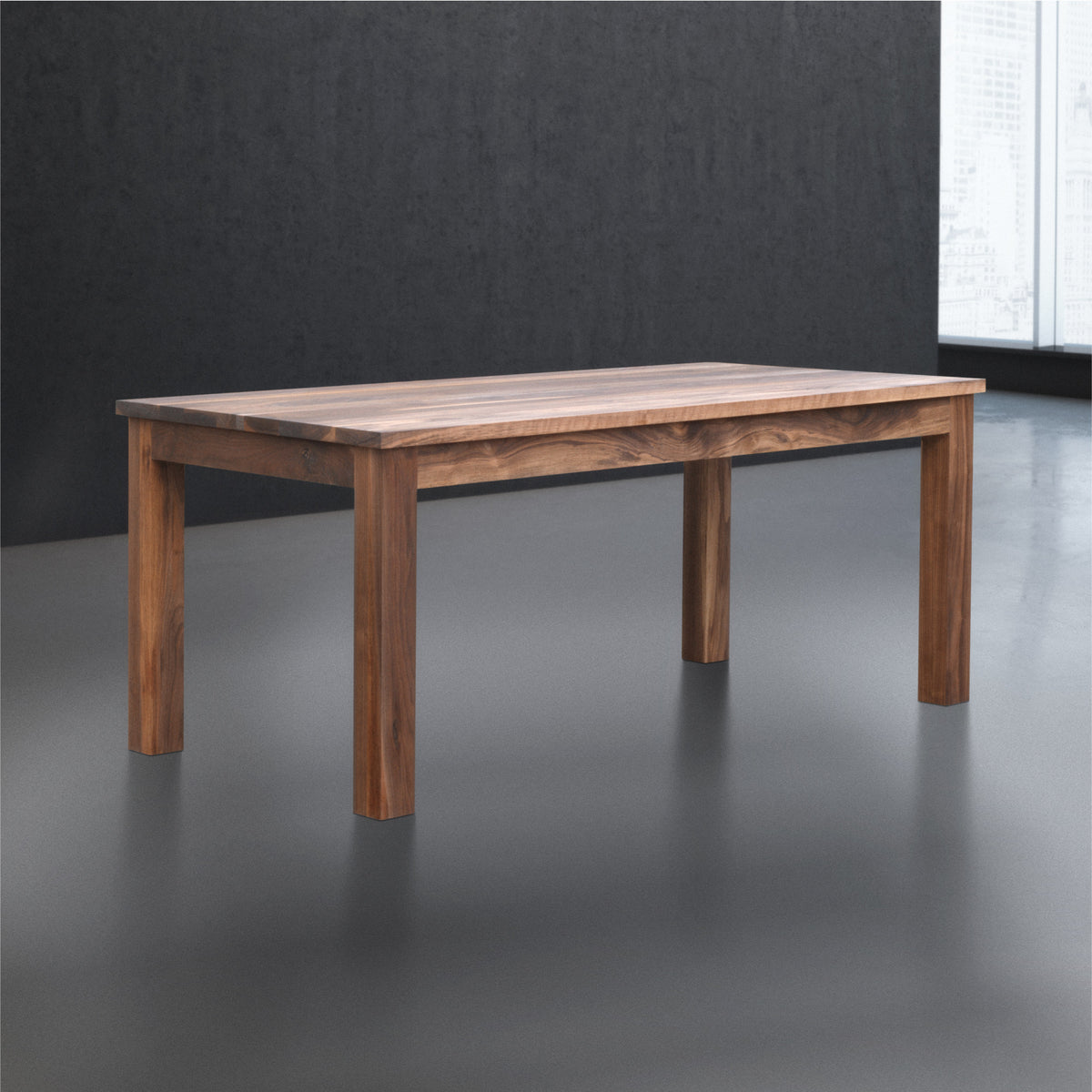 Solid Wood Parsons Dining Table In Walnut Adh Woodwork