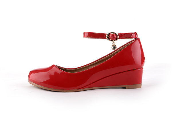 girls red dress shoe