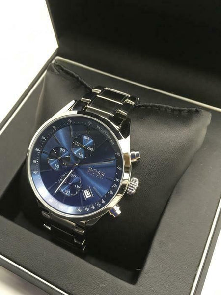 BOSS Hugo Boss 1513478 Grand Prix Blue Face Chronograph Men's Watch –  POPSTOK