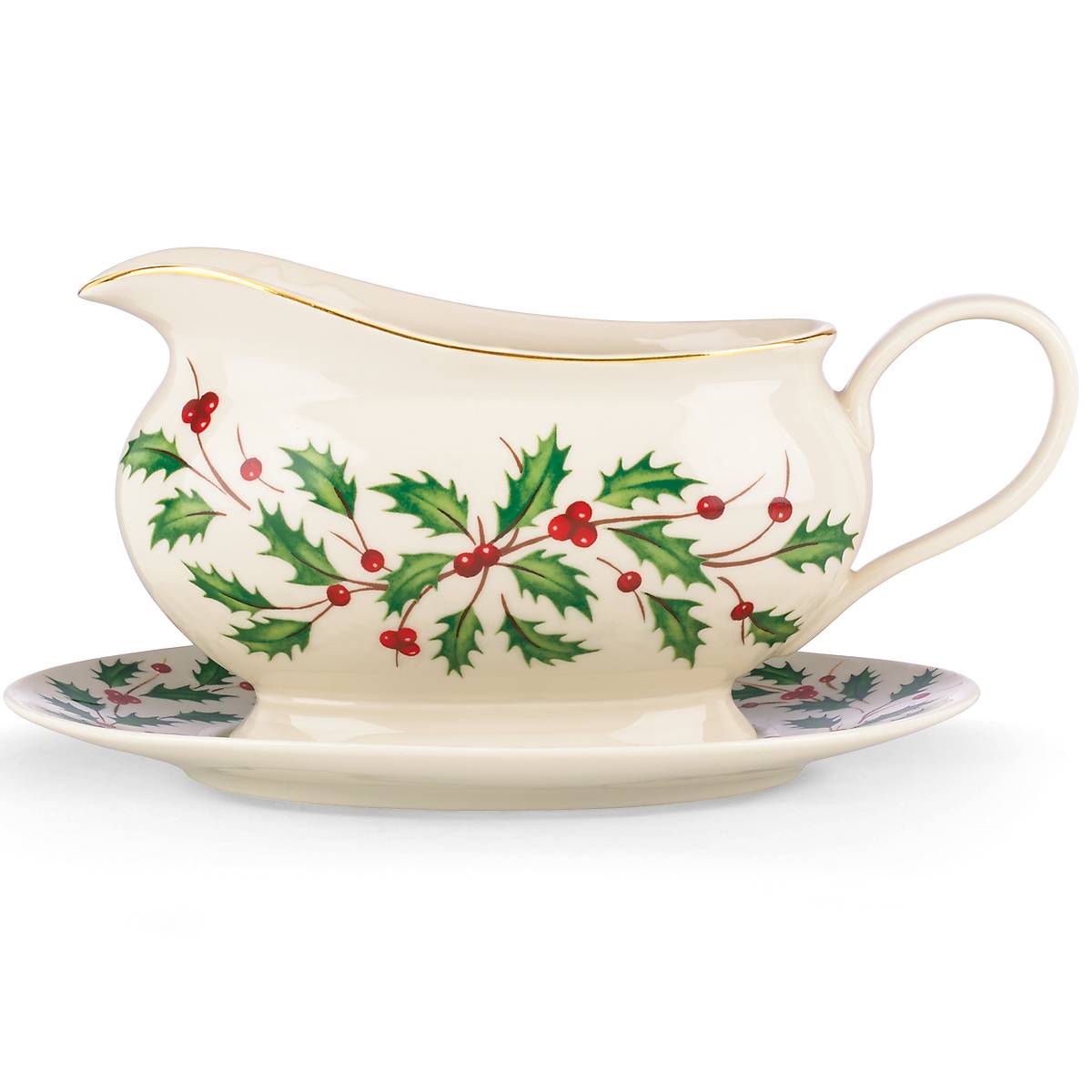 White 830408 Lenox Soiltaire Sauce Boat and Stand 