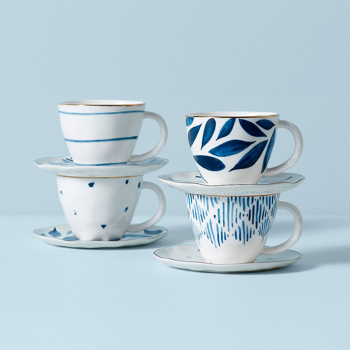 Blue Bay™ 4-piece Espresso Cup & Saucer Set