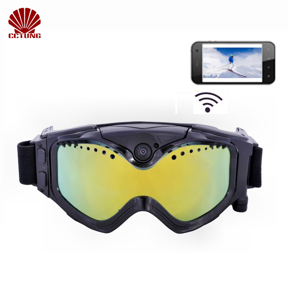 1080P HD Ski-Sunglass Goggles WIFI Sports Camera Colorful Double Anti-Fog Lens for Ski with Free APP Live Image Video Monitoring