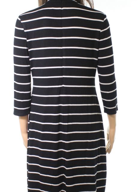 black and white striped shift dress