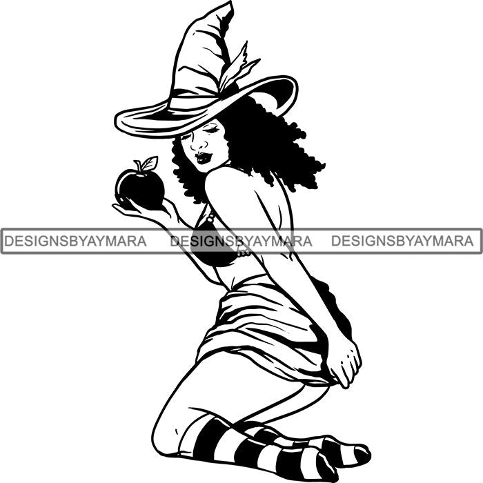 Afro Sexy Witches Halloween Svg Cutting Files For Silhouette Cricut An Designsbyaymara