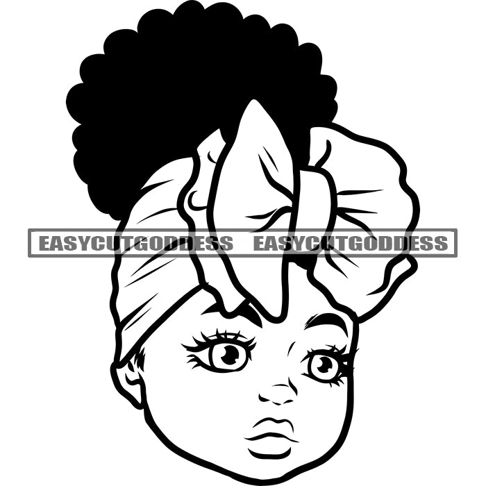 Black And White Cute African Baby Girl Face African American Baby Girl –  DesignsByAymara