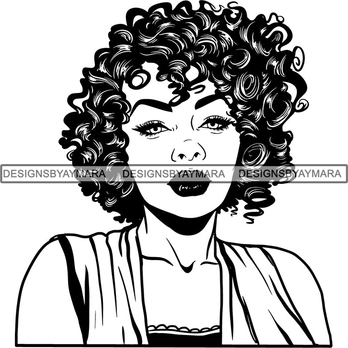 Afro Latin Woman Svg Curly Hairstyle Cutting Files For Silhouette Cric Designsbyaymara