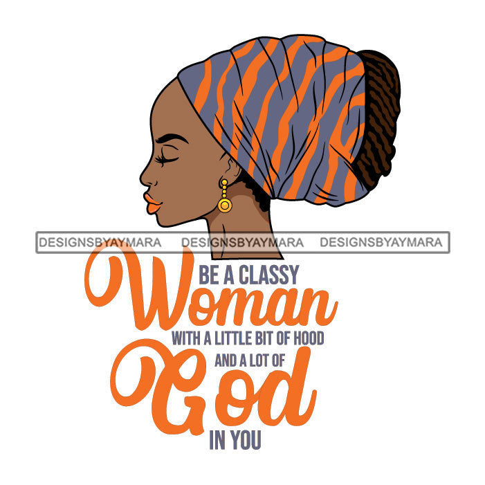 Afro Woman Religious Quotes God Side View Melanin Hipster Turban Hair –  DesignsByAymara