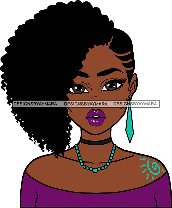 Afro Girl Babe Sexy Black Woman Earrings Sexy Lips Afro Cornrows Hair Designsbyaymara