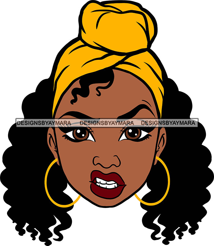 Afro Black Goddess Portrait Bamboo Earrings Turban Attitude Gesture Se –  DesignsByAymara