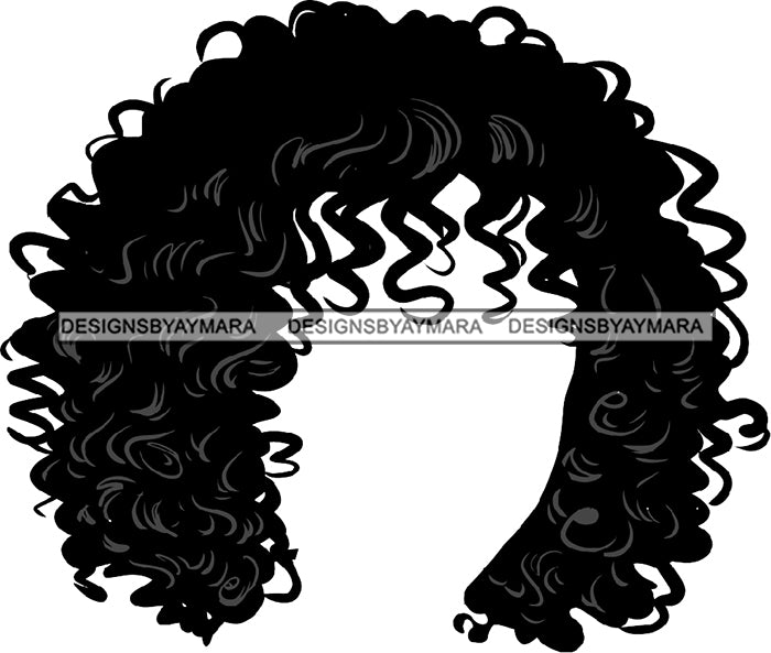 Just Hair No Face Gray Highlights Bangs Black Hair Black Woman Afro Ha –  DesignsByAymara