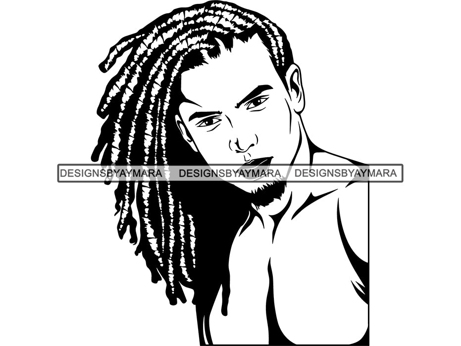 Download Rasta Man Dreadlocks Hairstyle Handsome African American Haircut Barbe Designsbyaymara PSD Mockup Templates