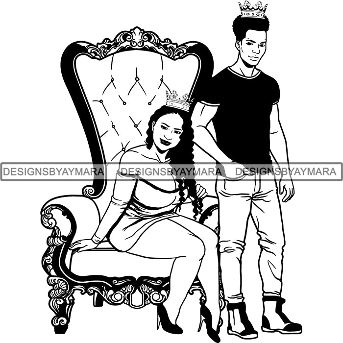 African American Couple Black Love Svg