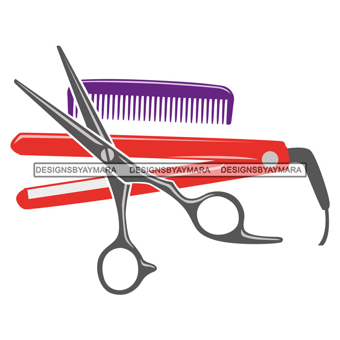 scissors and comb clip art