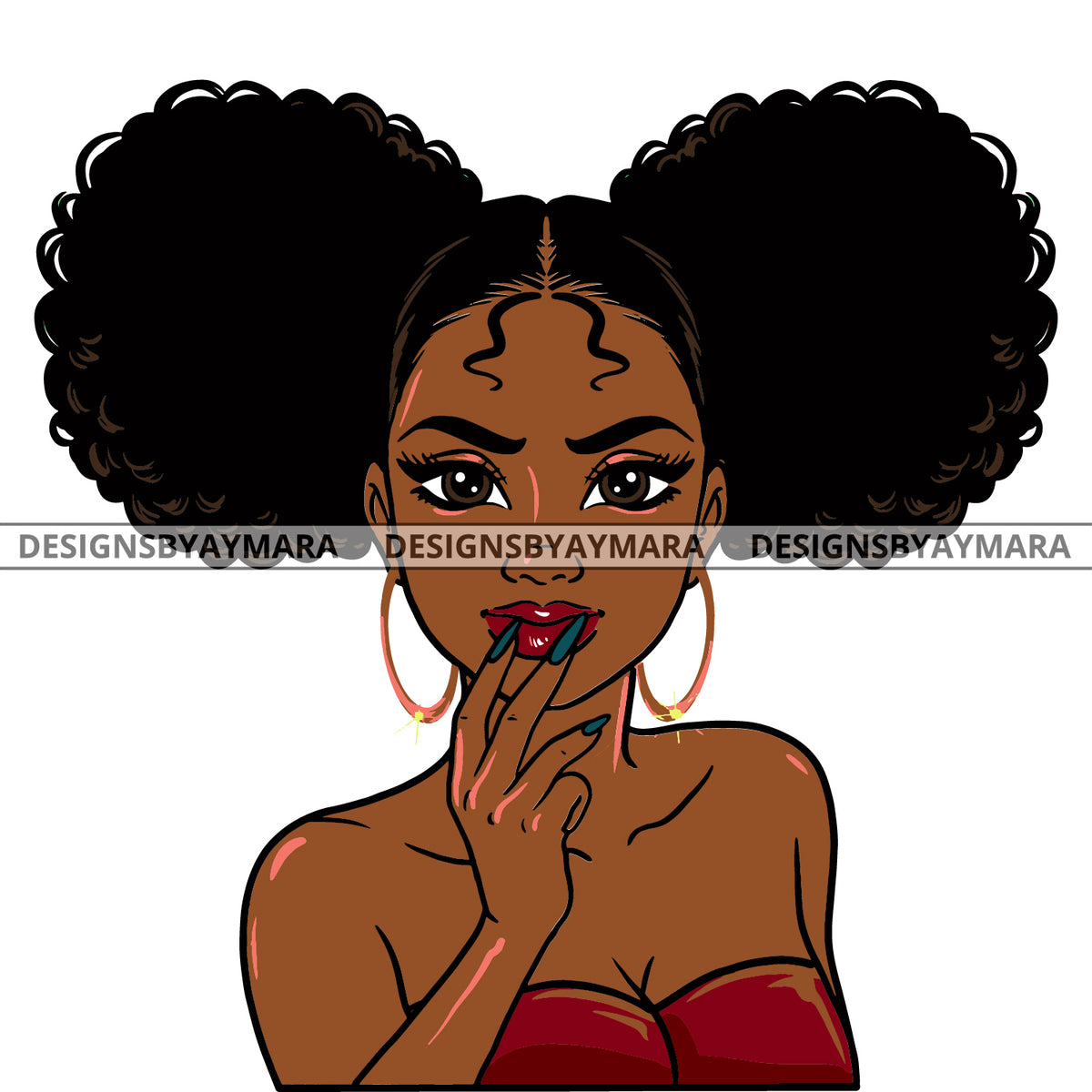 Sassy Black Woman In Red Top Svg Png Vector Clipart Cricut Silhoue