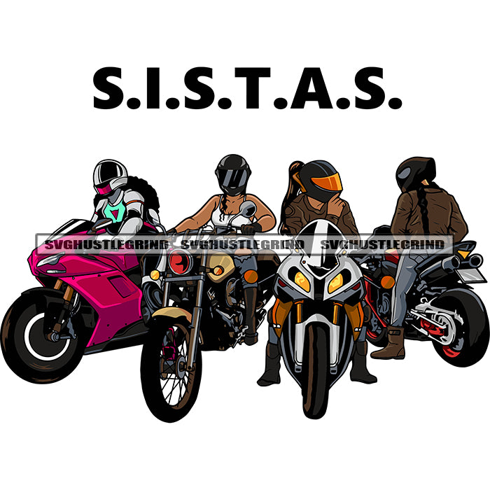 Sister Quote African American Gangster Biker Lady Sitting On Bike Desi –  DesignsByAymara