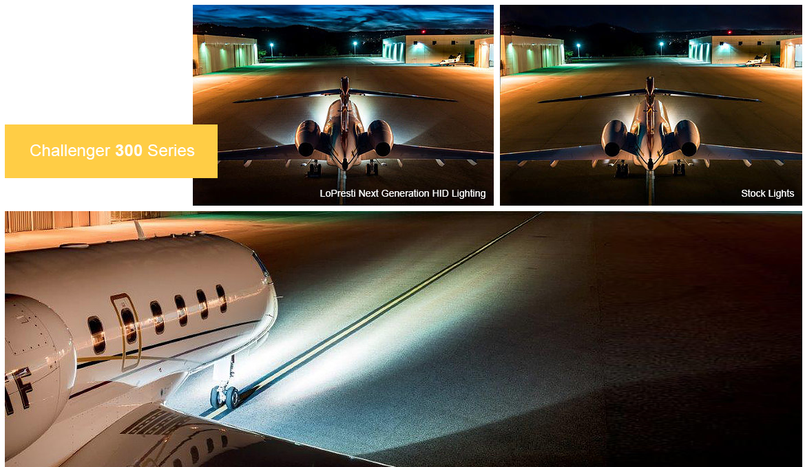 HID Landing Lights for Challenger Aircraft 300 Series
