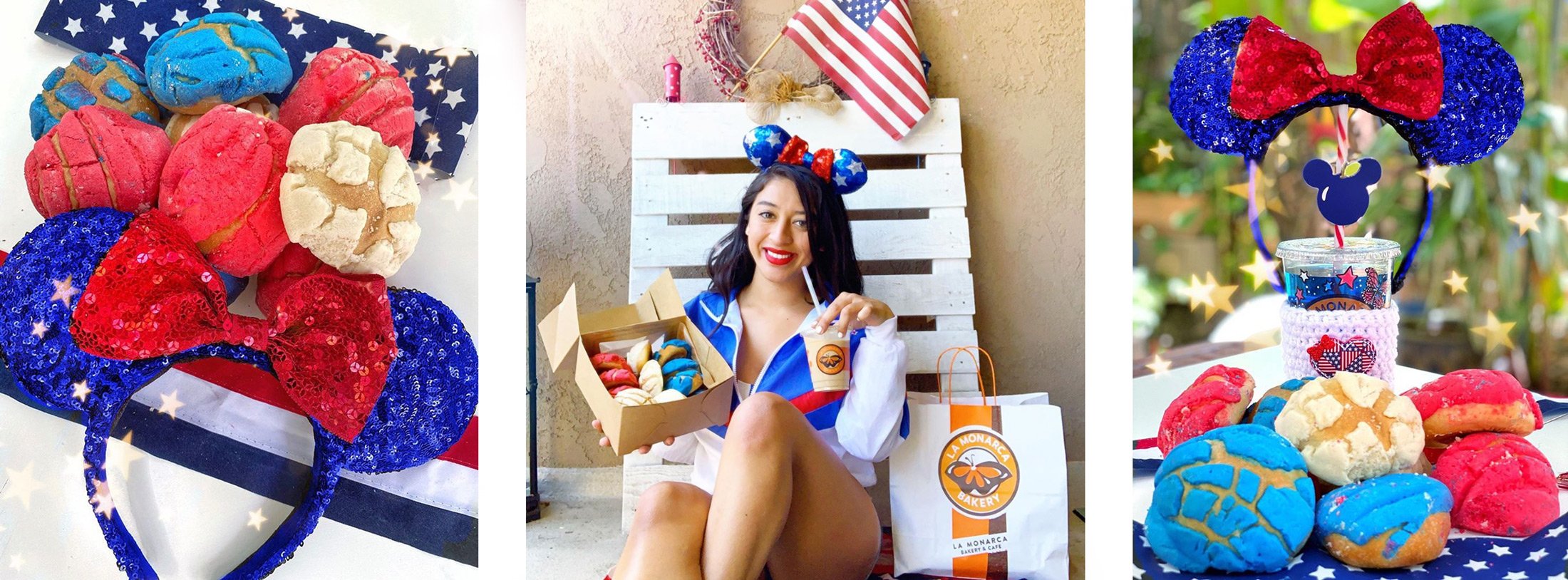 Concha ears and girl holding box of conchas los angeles la monarca bakery 