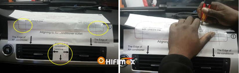 cut the dashboard and make a hole according to the guidence paper