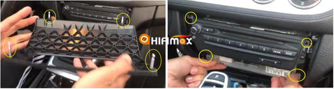 Remove the screws and take out the factory BMW Z4 Radio head unit ,remove all harness on the back