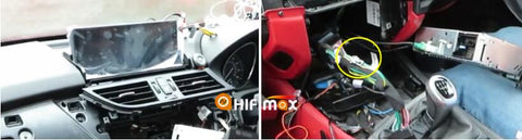 install our android screen to bmw z4 , and if the car with idrive, you need to connect the idrive control cable