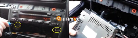 remove the two screws and take out the factory radio and disconnect all harness on the back