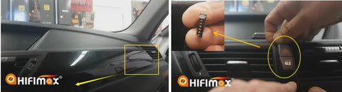 remove the AC vents from BMW X1 E84 dashboard and take off the connections on the back