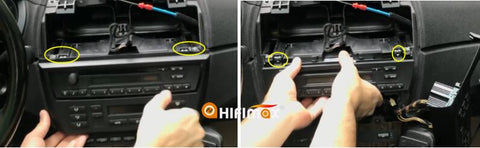remove the screws and take off the AC climate control panel and factory CD head unit