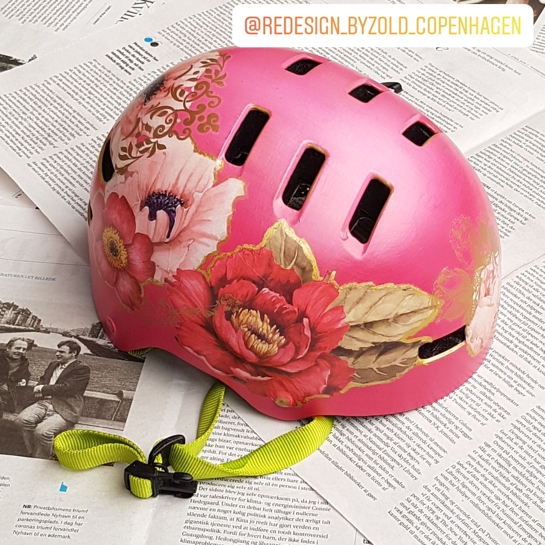 Genbrug - - Cykelhjelm (redesignet af @redesignbyzold) – Glitter DK