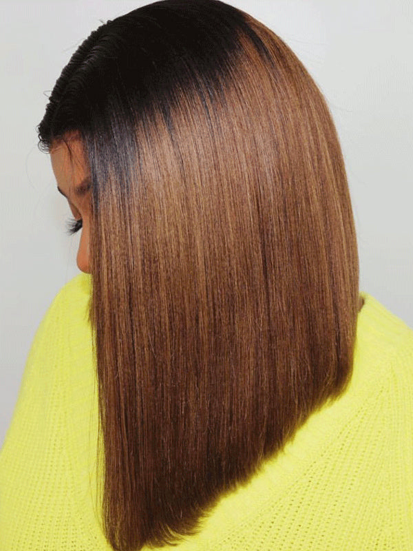 brown long bob wig