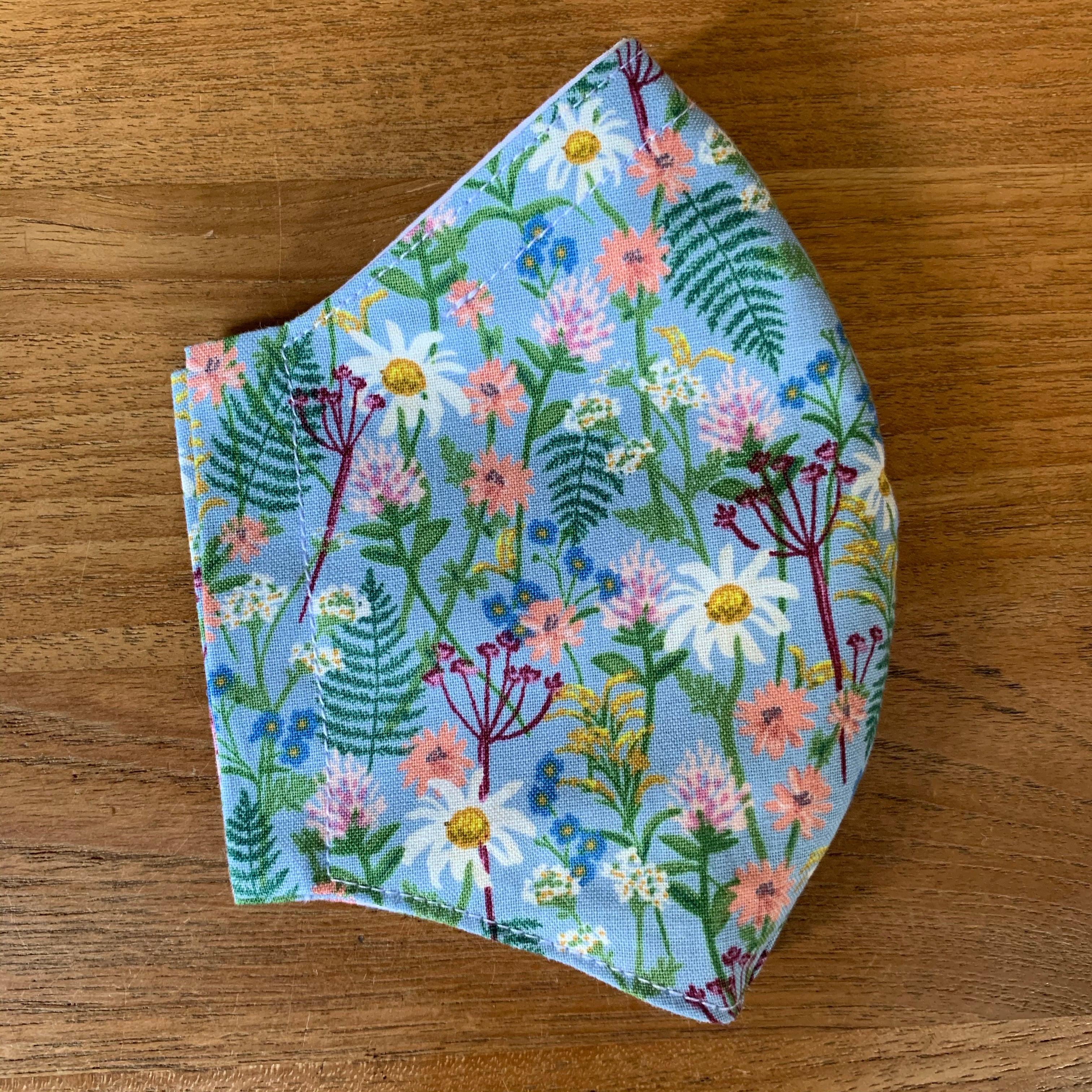 Handmade Reusable Face Mask - Fable Wildwood Blue