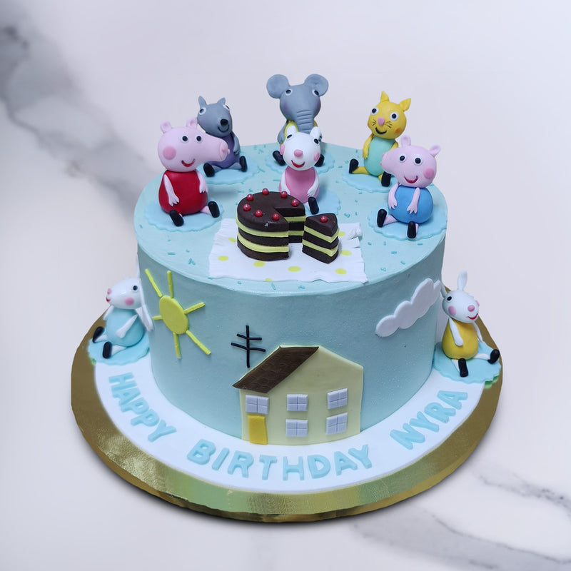 Peppa Pig and Friends Cake | Cartoon Cakes | Order Kids Birthday Cake in  Bangalore – Liliyum Patisserie & Cafe