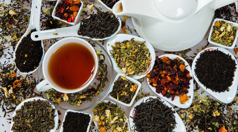 Variety of teas and tisanes some of which provide specific health benefits