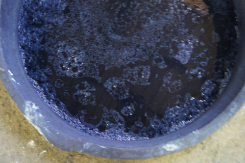 Underground vats prepared for fermenting and dyeing Indigo using alkaline lime and water. The cloth is dyed in it for 10-20 mins depending on the darkness required and is sun-dried. 