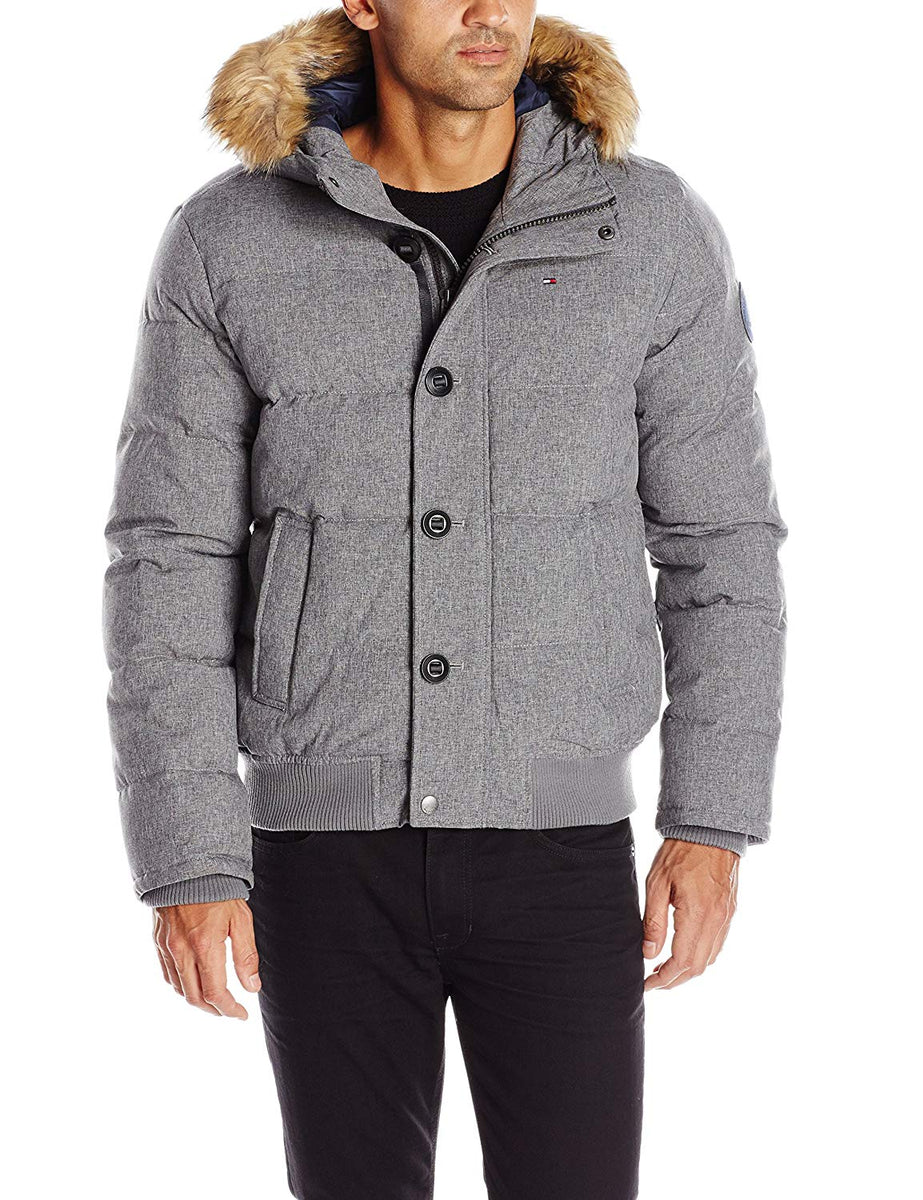 tommy hilfiger men's arctic cloth quilted snorkel bomber