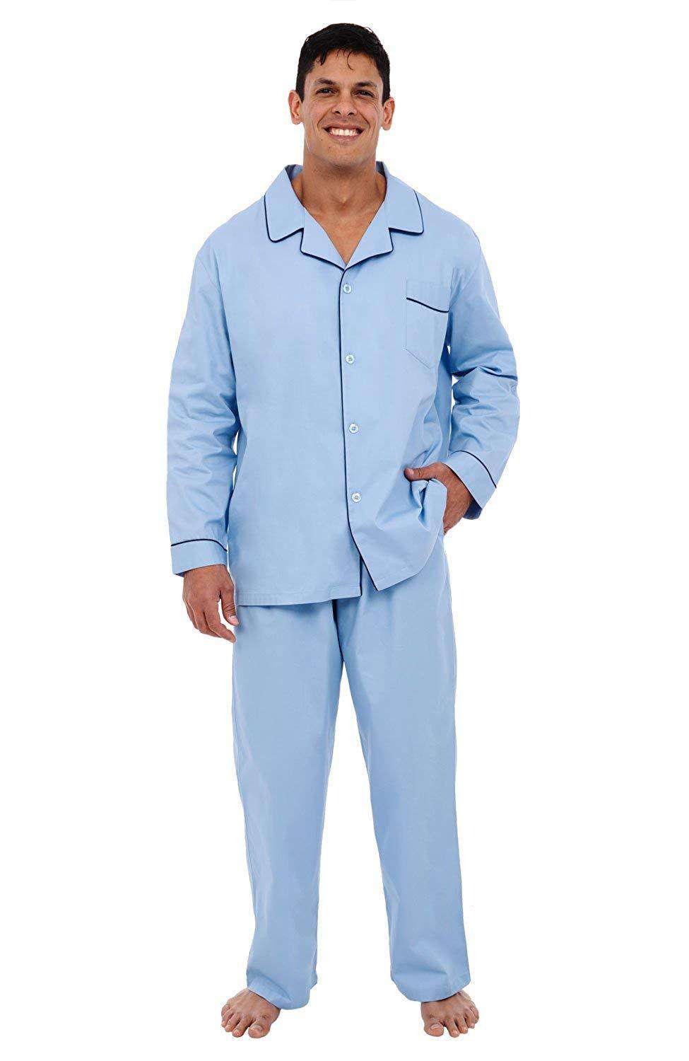 Alexander Del Rossa Mens Cotton Solid Pajamas, Long Woven Pj Set Alexander Del Rossa Mens Cotton Solid Pajamas, Long Woven Pj Set