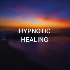 A hypnotic seascape at sundown withe the words Hypnotic Healing