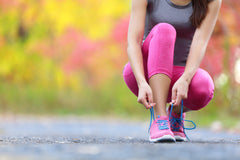 Exercise helps you sleep better: jogger laces up their trainers