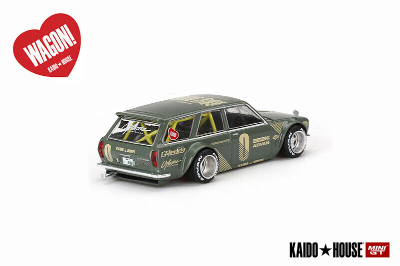 Kaido House x MINI GT Datsun KAIDO 510 Wagon Green RHD 010 – J