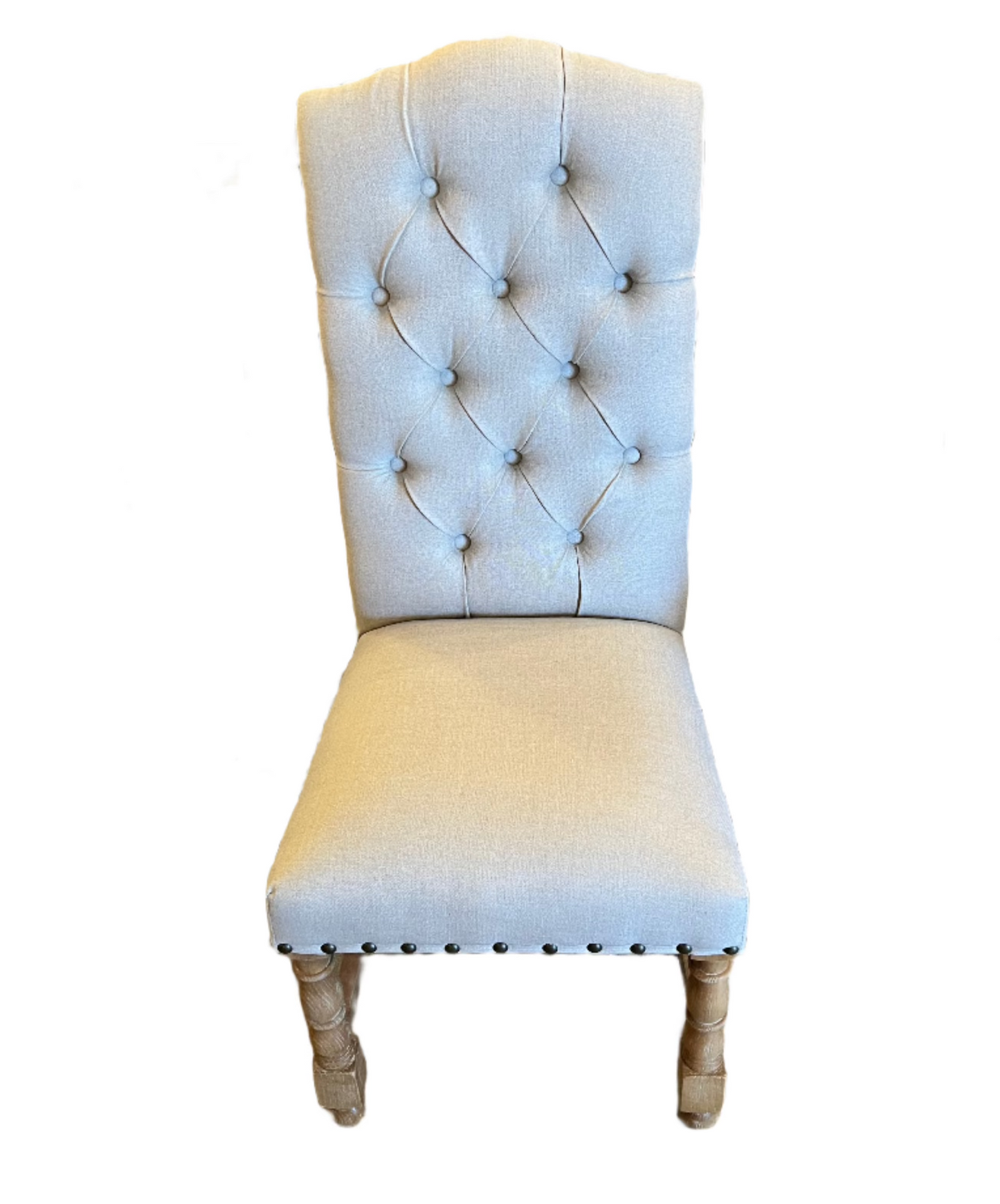 Natural Linen Tufted Chair