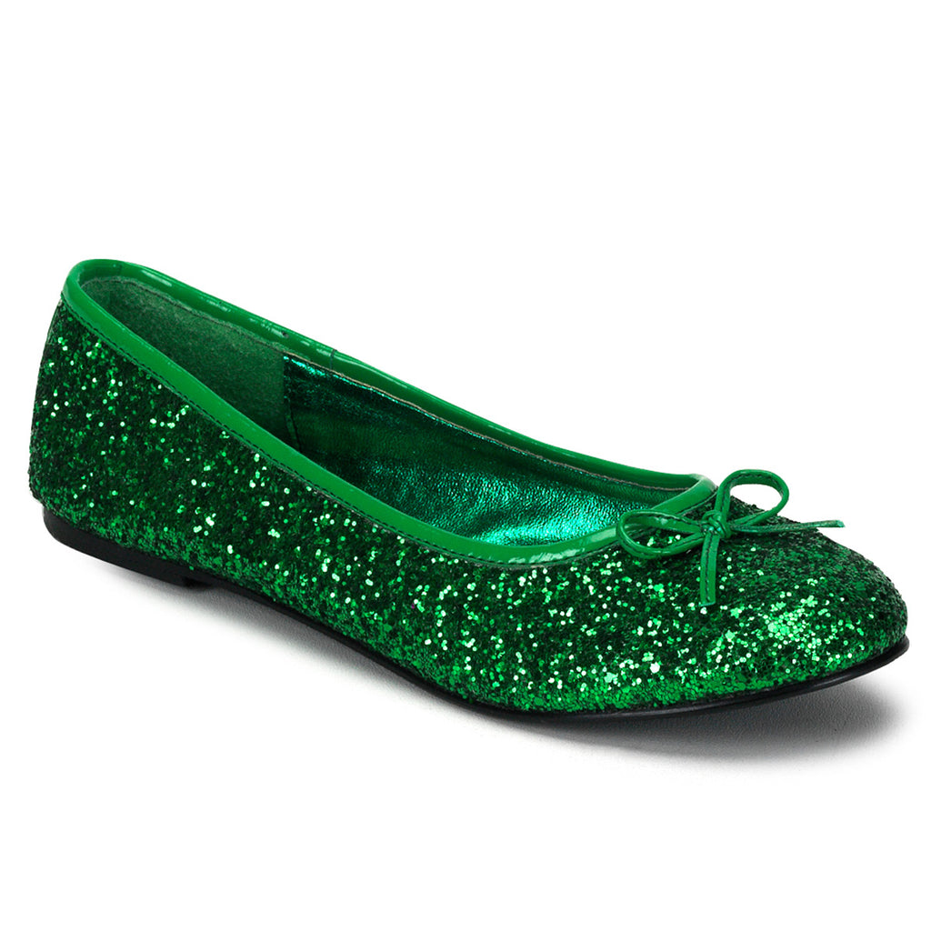 Star 16G Green Glitter Ballet Flats