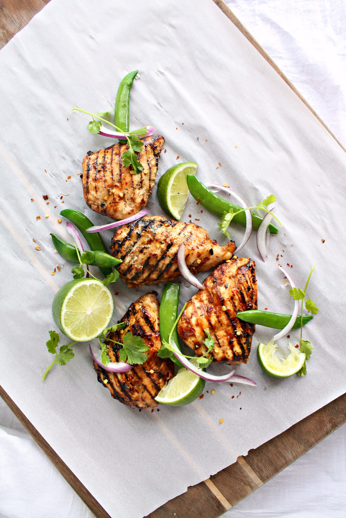 Grilled Chicken with Lychee Coconut Lime Marinade